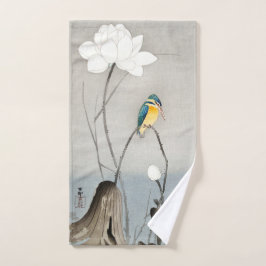 Kingfisher con Flor Lotus - Ohara Koson - mano