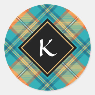 Kingfisher Tartan Classic Round Pegatina