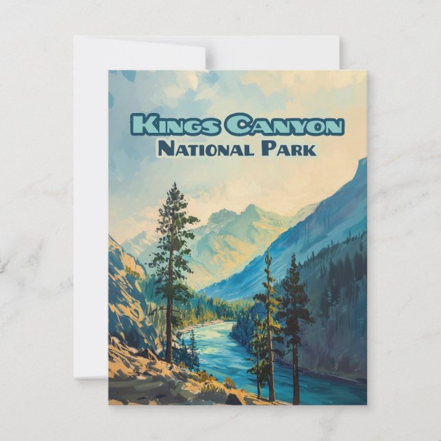 Kings Canyon National Park California Vintage Card (Anverso)