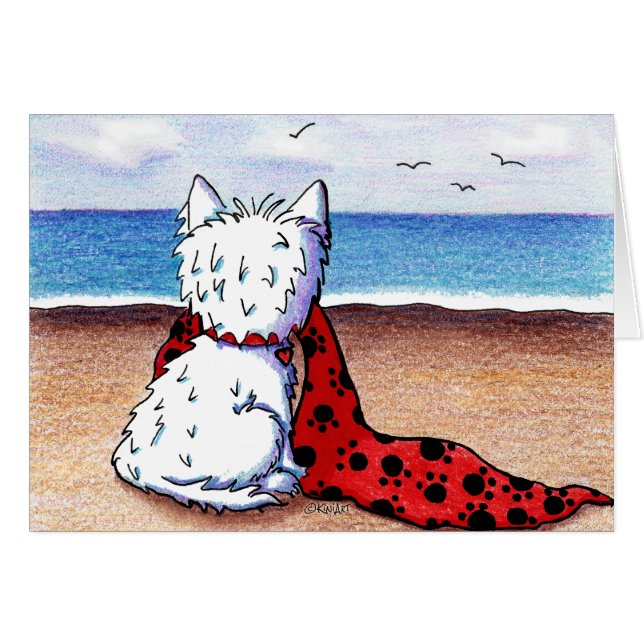 KiniArt Beach Blanket Westie (Anverso (Horizontal))