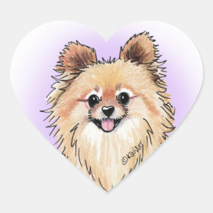KiniArt Bella Pom Calcomanía de corazón