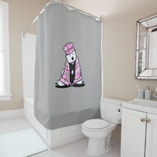 KiniArt Camo rosa Westies Cortina de ducha