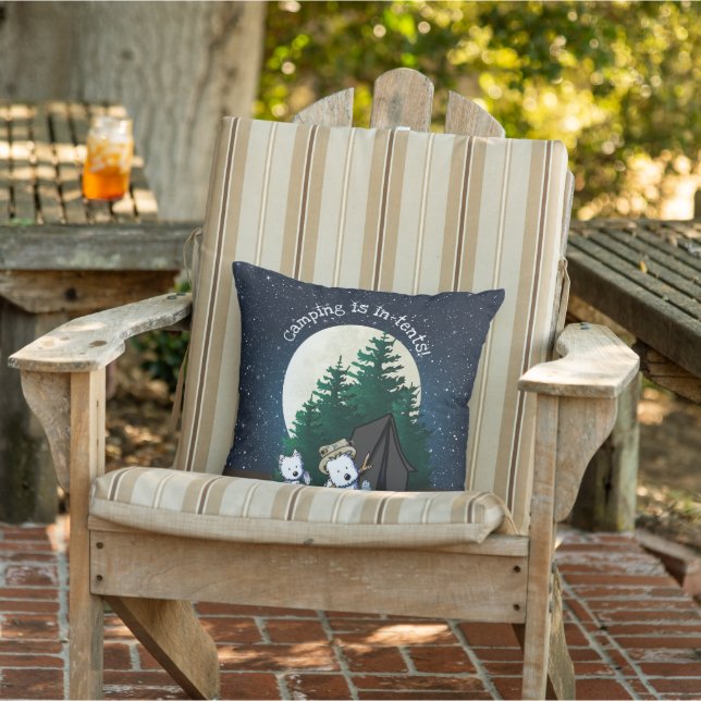 KiniArt Camping Westie Almohada al aire libre (Silla)