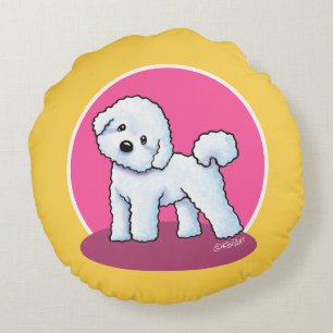 KiniArt Curioso Bichon Almohada redonda
