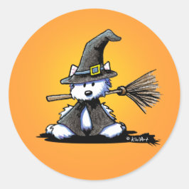 KiniArt Halloween Westie Witch Pegatina