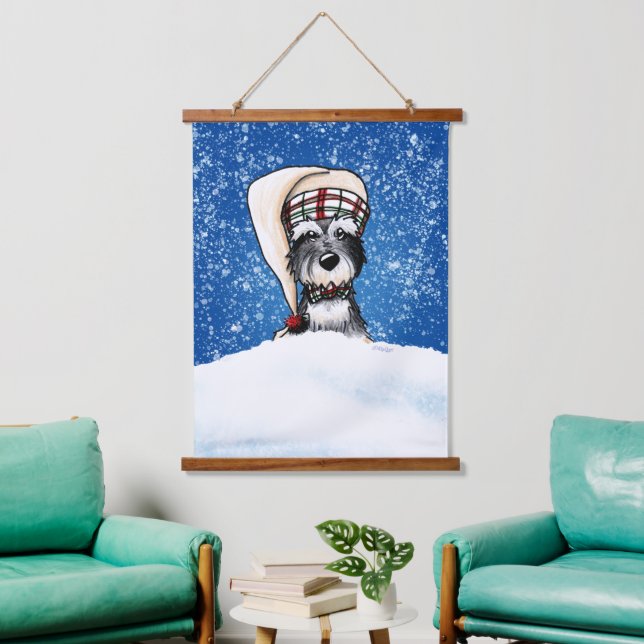 KiniArt Invierno Schnauzer Tapiz colgante (Sala de estar)