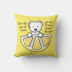 KiniArt Life Lemons Westie Cojín decorativo