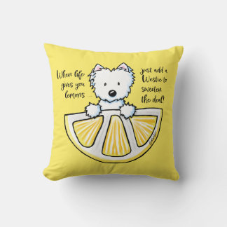 KiniArt Life Limones Westie Almohada Decorativa