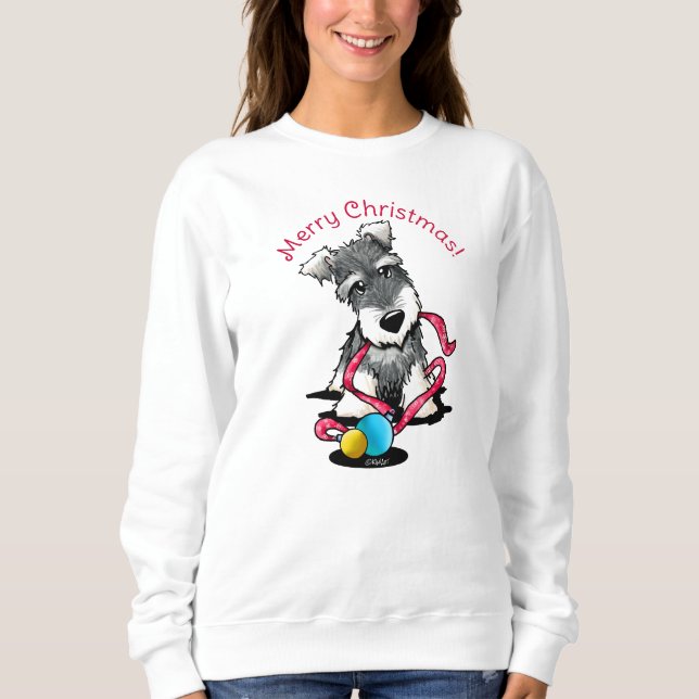 KiniArt Mini Schnauzer sudadera de Navidad (Anverso)