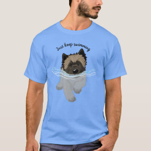 KiniArt Nadando Camiseta de Cairn Terrier