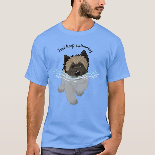 KiniArt Nadando Camiseta de Cairn Terrier (Anverso)