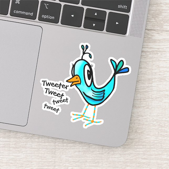 KiniArt Pájaro Parlanchín Pegatina (Detalle)