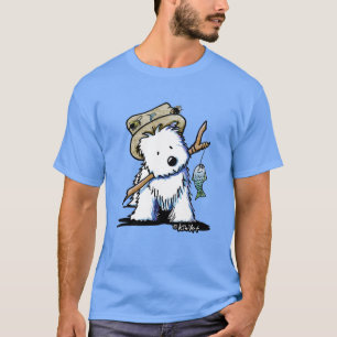 KiniArt Pesca Camiseta Básica Oscura Westie