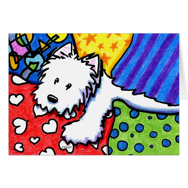 KiniArt Pillow Pile Westie (Anverso (Horizontal))