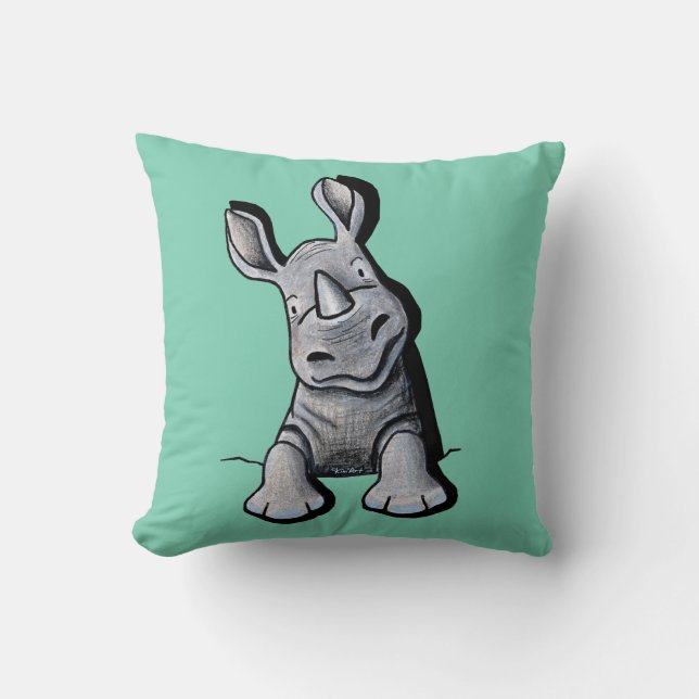 KiniArt Pocket Rhino Dos Almohada De Tono (Anverso)