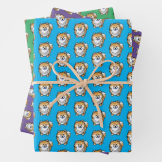 KiniArt Pom Envoltura Papel conjunto plano de hoja