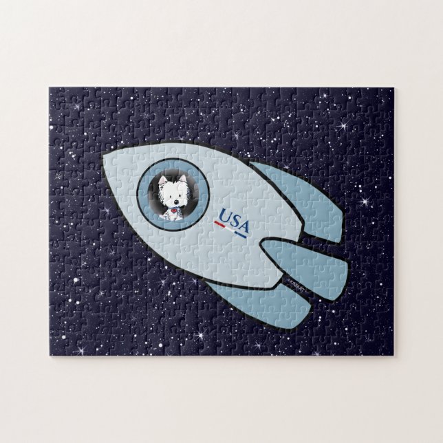 KiniArt Rompecabezas de rocas Westie Dog Jigsaw (Horizontal)