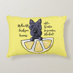 KiniArt Scottie Life Lemons Almohada de acento