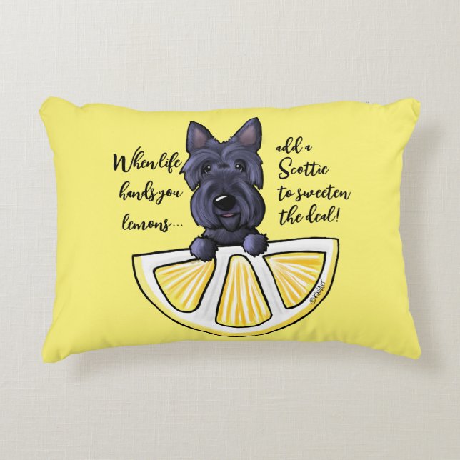 KiniArt Scottie Life Lemons Almohada de acento (Anverso)