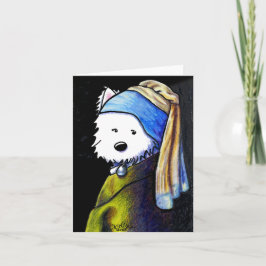 KiniArt Westie con tarjeta Pearl Earring