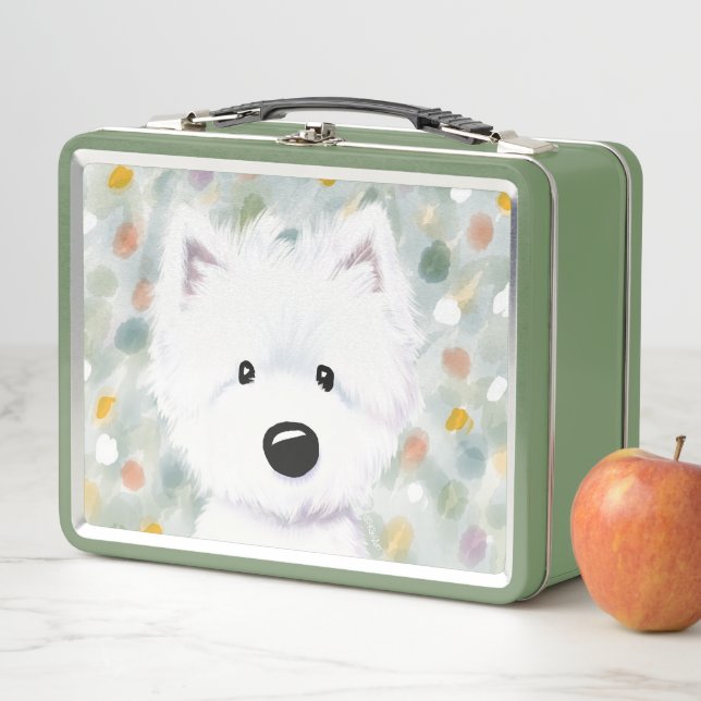 KiniArt Westie Impression Metalizado Lunch Box (In situ)