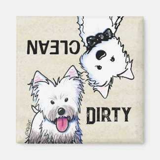KiniArt Westie Limpiar imán de lavavajillas sucio