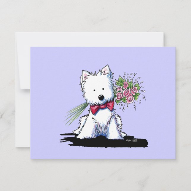 KiniArt Westie Mr Pawfect Flat Invitaciones (Anverso)