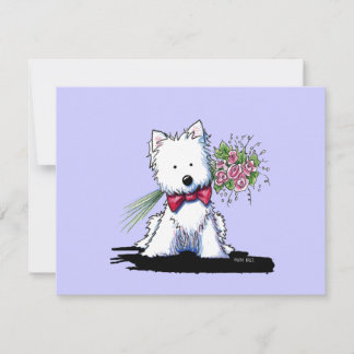 KiniArt Westie Mr Pawfect Flat Invitaciones