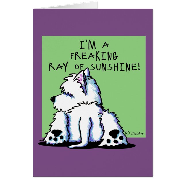KiniArt Westie Sunshine Card (Frente)