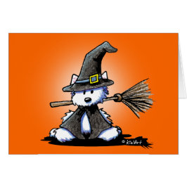 KiniArt Westie Witch Halloween Card
