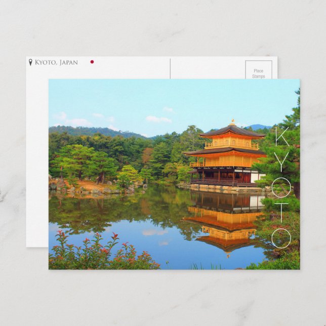 Kinkaku-ji, Kioto, tarjeta postal de Japón (Anverso / Reverso)