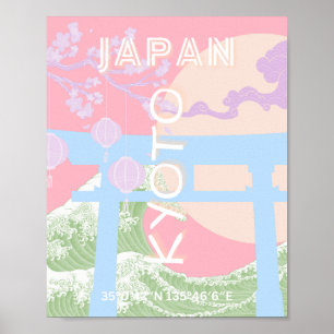 Kioto Japón: Arte de viajes, Pastel rosa