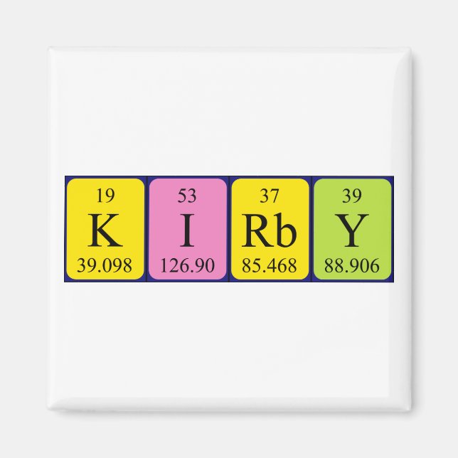 Kirby imán de nombres de tabla periódicos (Frente)