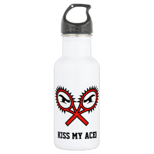 KISS MY ACE divertido botella de agua de tenis par