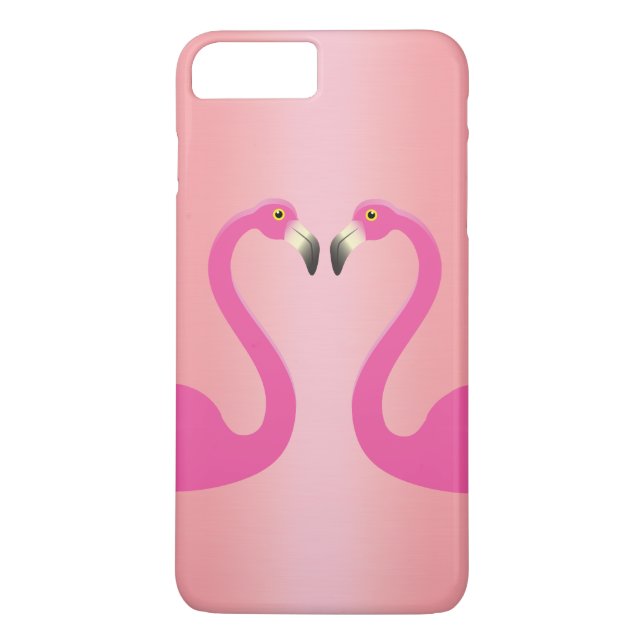 Kissing Flamingos iPhone 7 Plus Funda Rosa Gold (Reverso)