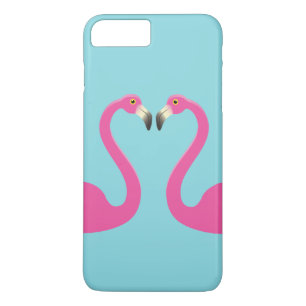 Kissing Flamingos iPhone 7 Plus Funda Turquoise