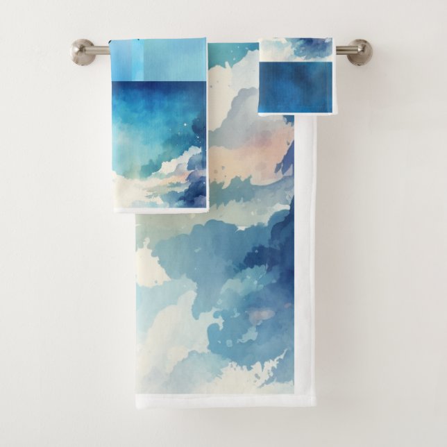 Kit de cielo azul toallas de baño Set (In situ)