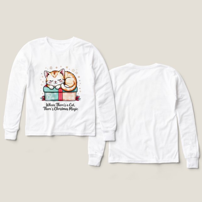 Kit de gatito dormilón acogedor - Regalo para aman (Diseño frontal y trasero)