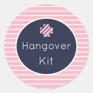 Kit de resaca para Pegatinas rosados y a rayas de 