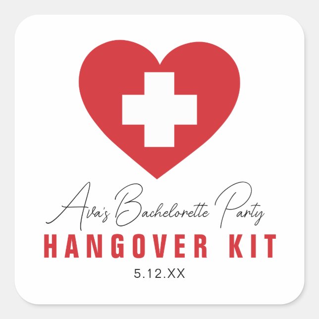Kit de resaca Pegatinas personalizadas (Anverso)