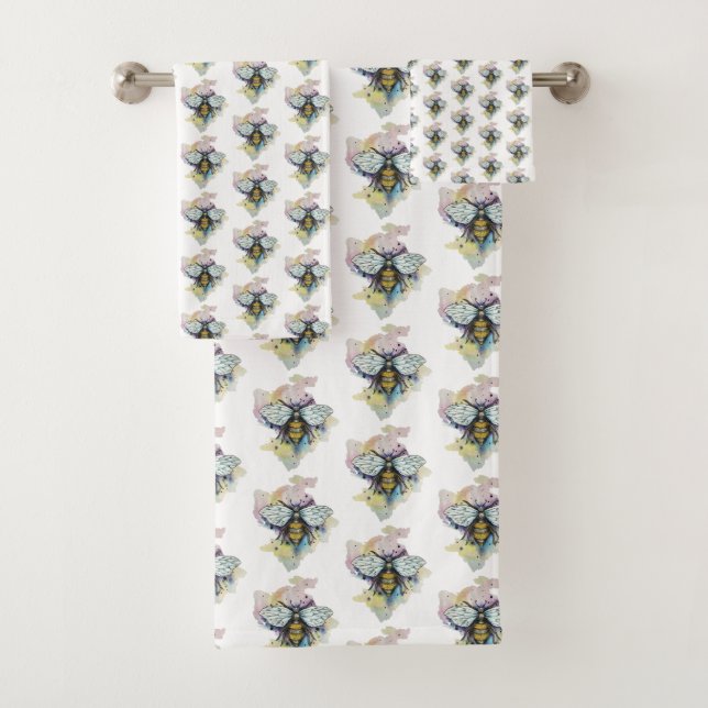 Kit De Toallas De Baño De Abeja Y Arcoiris (In situ)