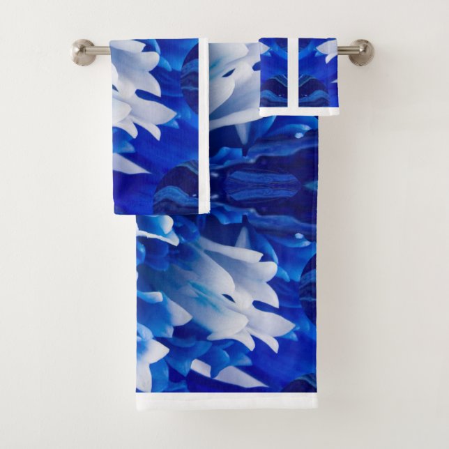 Kit de toallas Royal Blue and White para el baño (In situ)