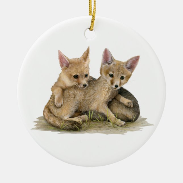 Kit Foxes Ornamento cerámico (Frente)