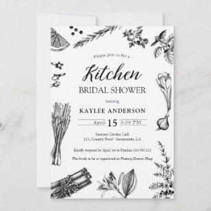 Kitchen Bridal Shower hierbas especias tarjeta de 