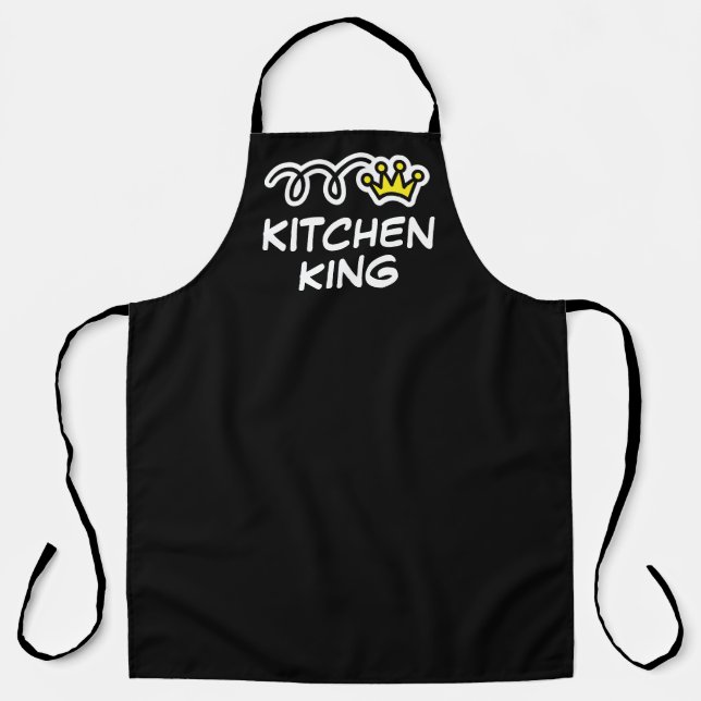 Kitchen King divertida gran delantal negro para lo (Anverso)