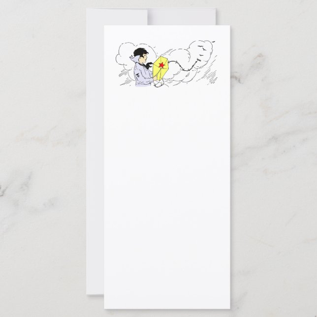 Kite Flying Boy Vintage Art (Anverso)