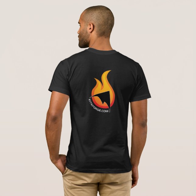 Kite Forge - Camiseta masculina (negra) (Reverso completo)