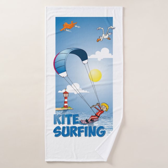 Kite surfing illustratie (Toalla de baño)