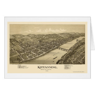 Kittanning, mapa panorámico del PA - 1896