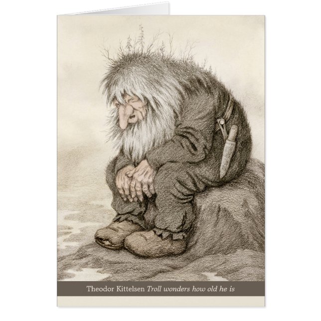 Kittelsen Troll se pregunta qué edad tiene la tarj (Frente)